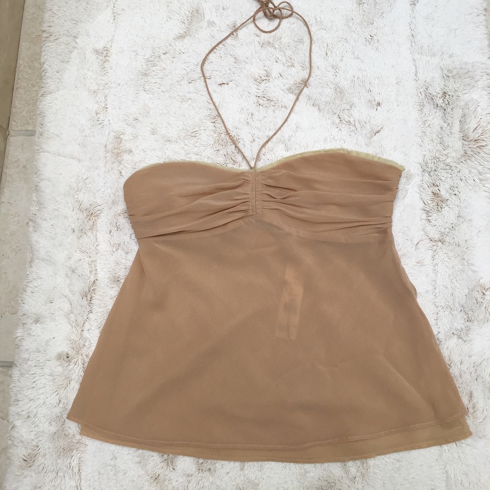 Theory silk strapless top